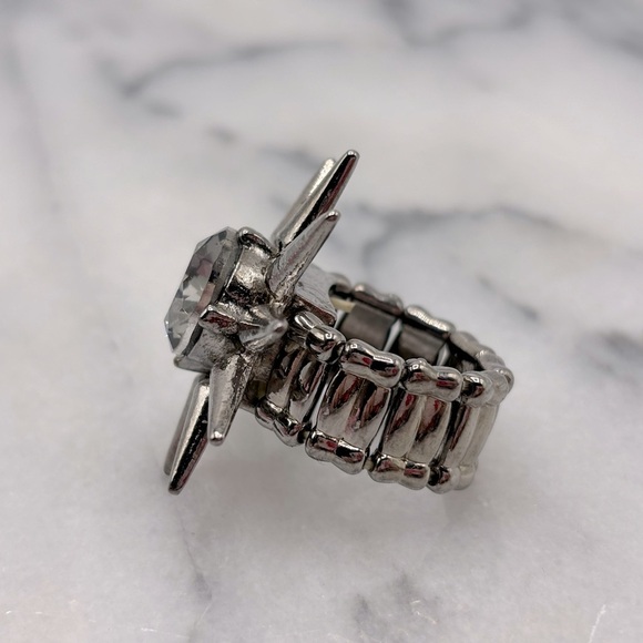 Gothic Grunge Sun Moon‎ Spike Modern Space Jewelry Crystal Spike Ring - Picture 5 of 7